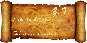 Zink Terézia névjegykártya